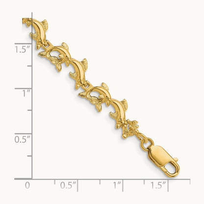 Dolphins Bracelet, 14K