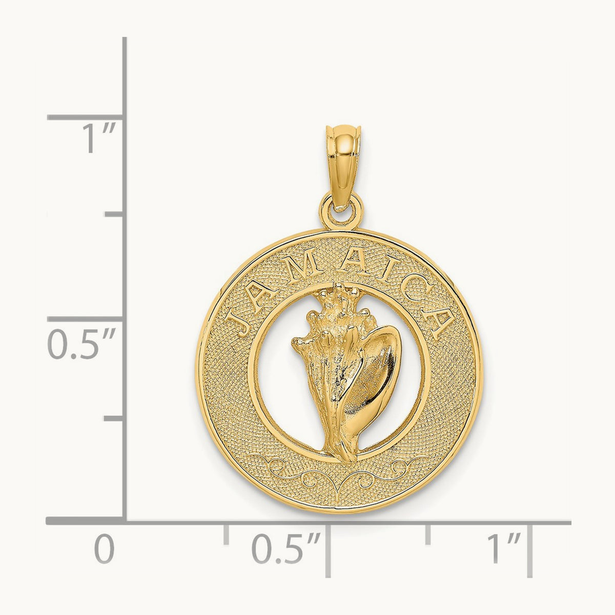 JAMAICA Circle w/ Conch Shell Charm, 14K