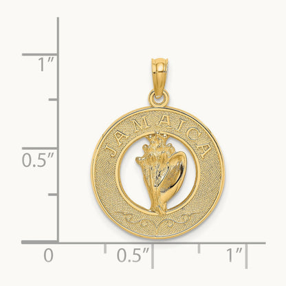 JAMAICA Circle w/ Conch Shell Charm, 14K
