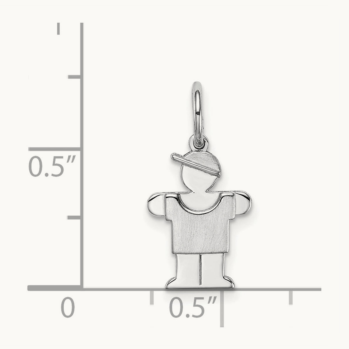 Mini Boy Hugs Charm — 14K White Gold