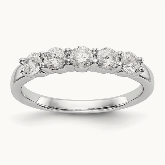 5-Stone Diamond Band, 14K White Gold