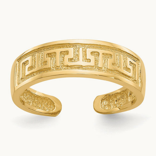 Greek Key Toe Ring, 14K