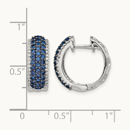 Diamond and Sapphire Hinged Hoop Earrings — photo set