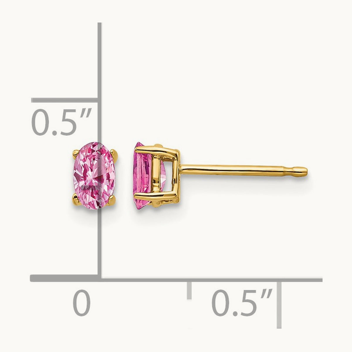 Sapphire Post Earrings, 14K Pink