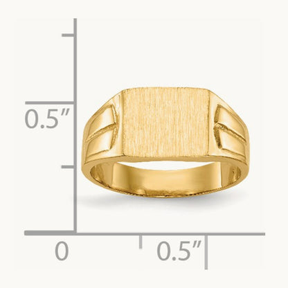 9.0x7. Closed Back Signet Ring, 5mm, 14K