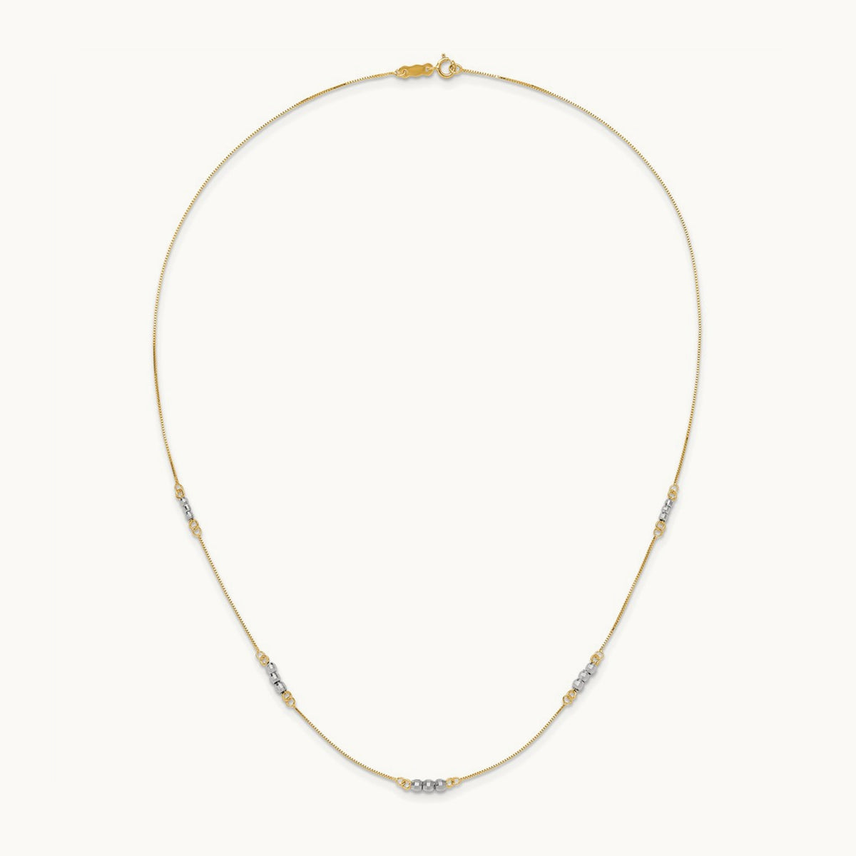 Mirror Beaded Necklace, 14K Two-tone