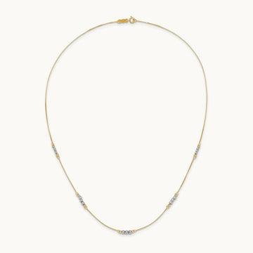 Mirror Beaded Necklace, 14K Two-tone