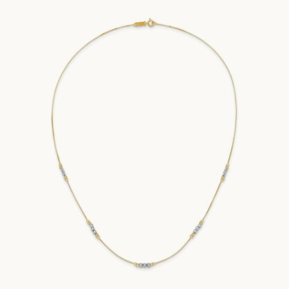 Mirror Beaded Necklace, 14K Two-tone