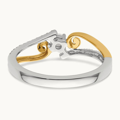 ByPass Round Complete Diamond Promise/Engagement Ring, 14K Two-tone