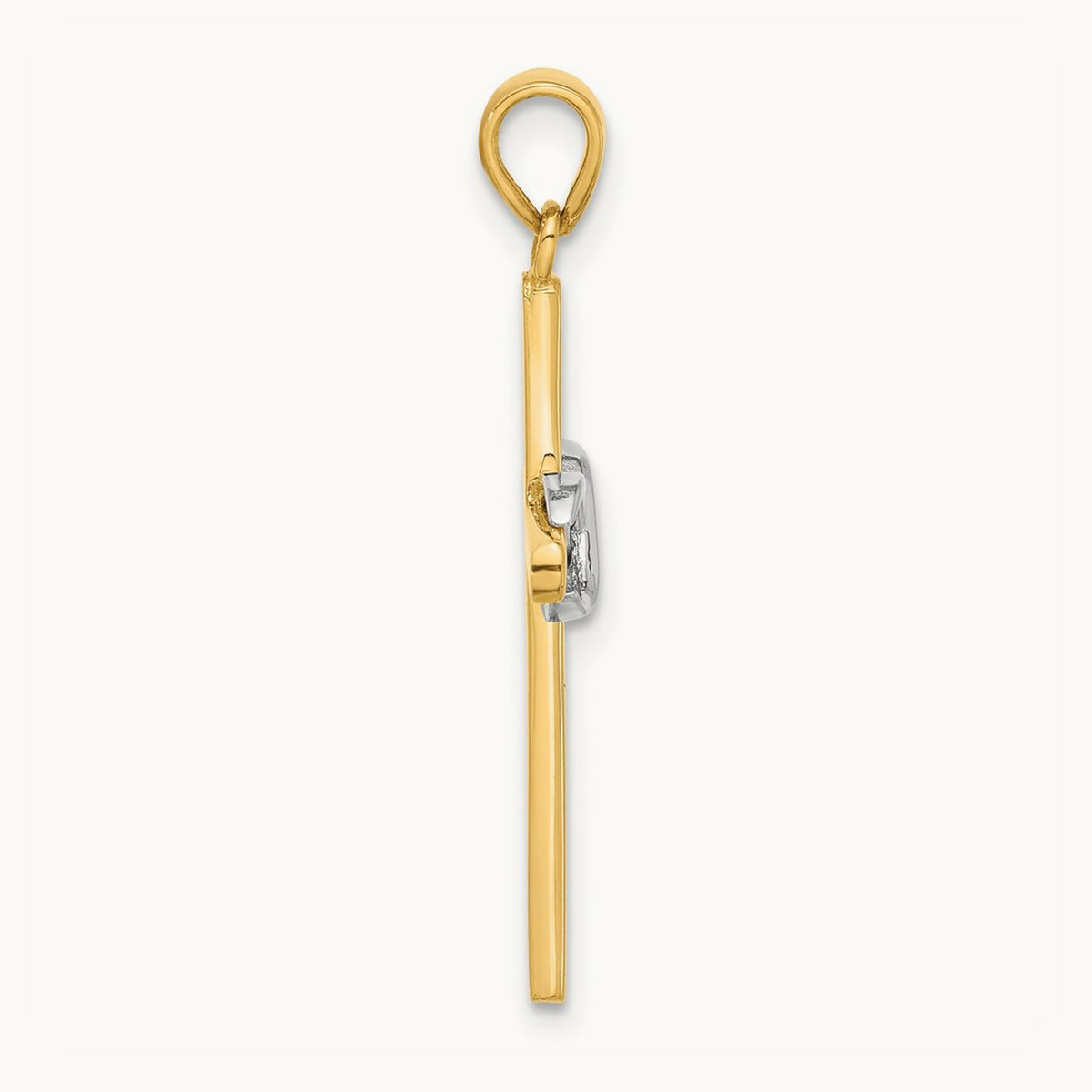 Polished Infinity Cross Pendant, 14K Two-tone