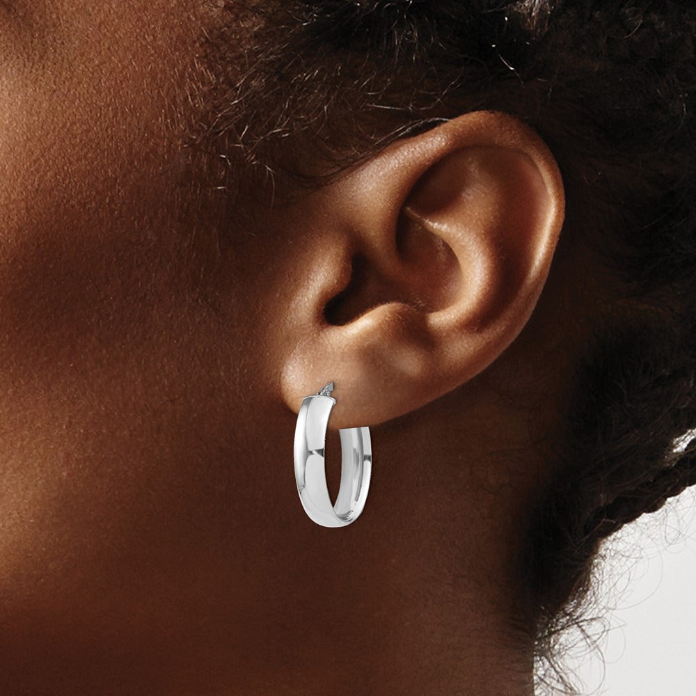 High Polished Oval Hoop Earrings — 14K Two-Tone Gold