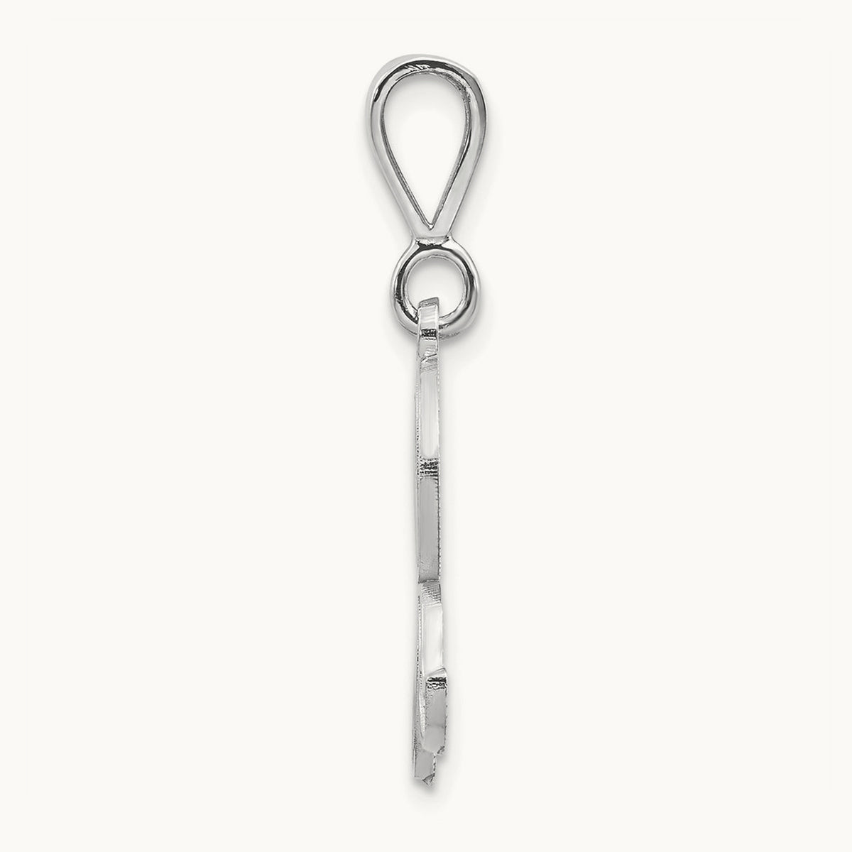 Solid Polished Script Filigree Initial Pendant — R