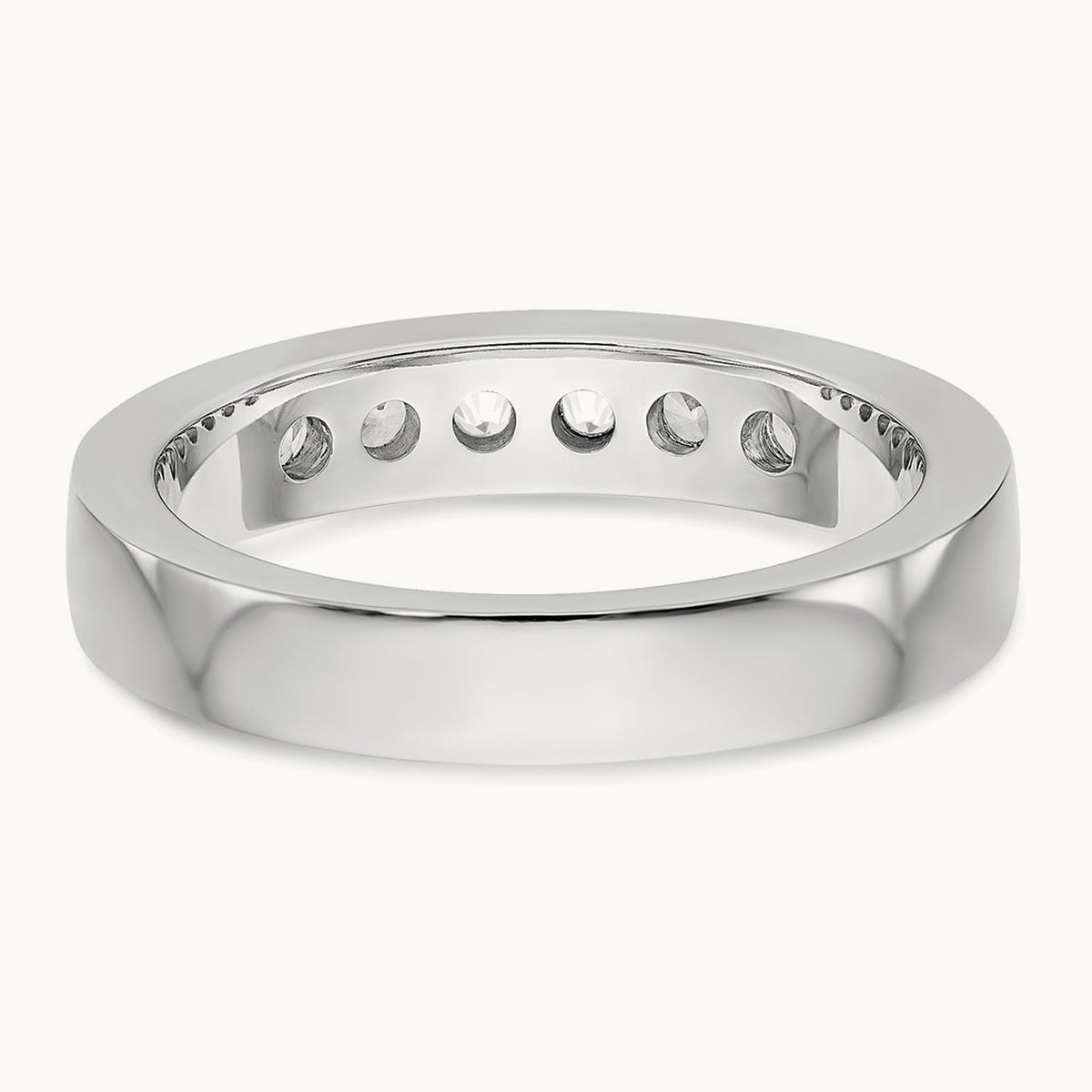 6- Stone Closed Channel Band Mounting, 2.7mm, 14K White Gold