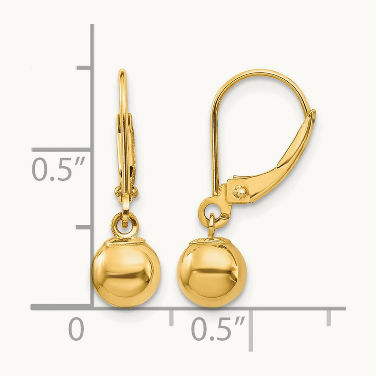 Madi K Dangle Bead Leverback Earrings, 6mm, 14K