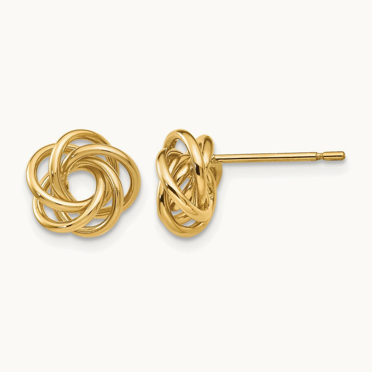 Polished Knot Post Earrings, 14K