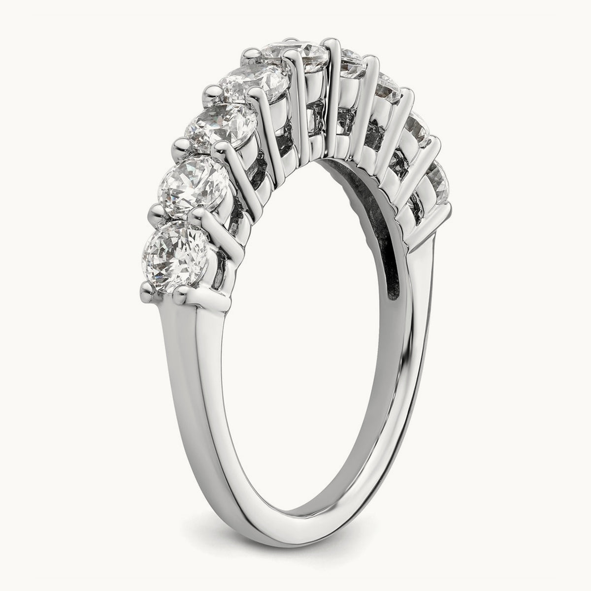 9-Stone Diamond Band, 14K White Gold