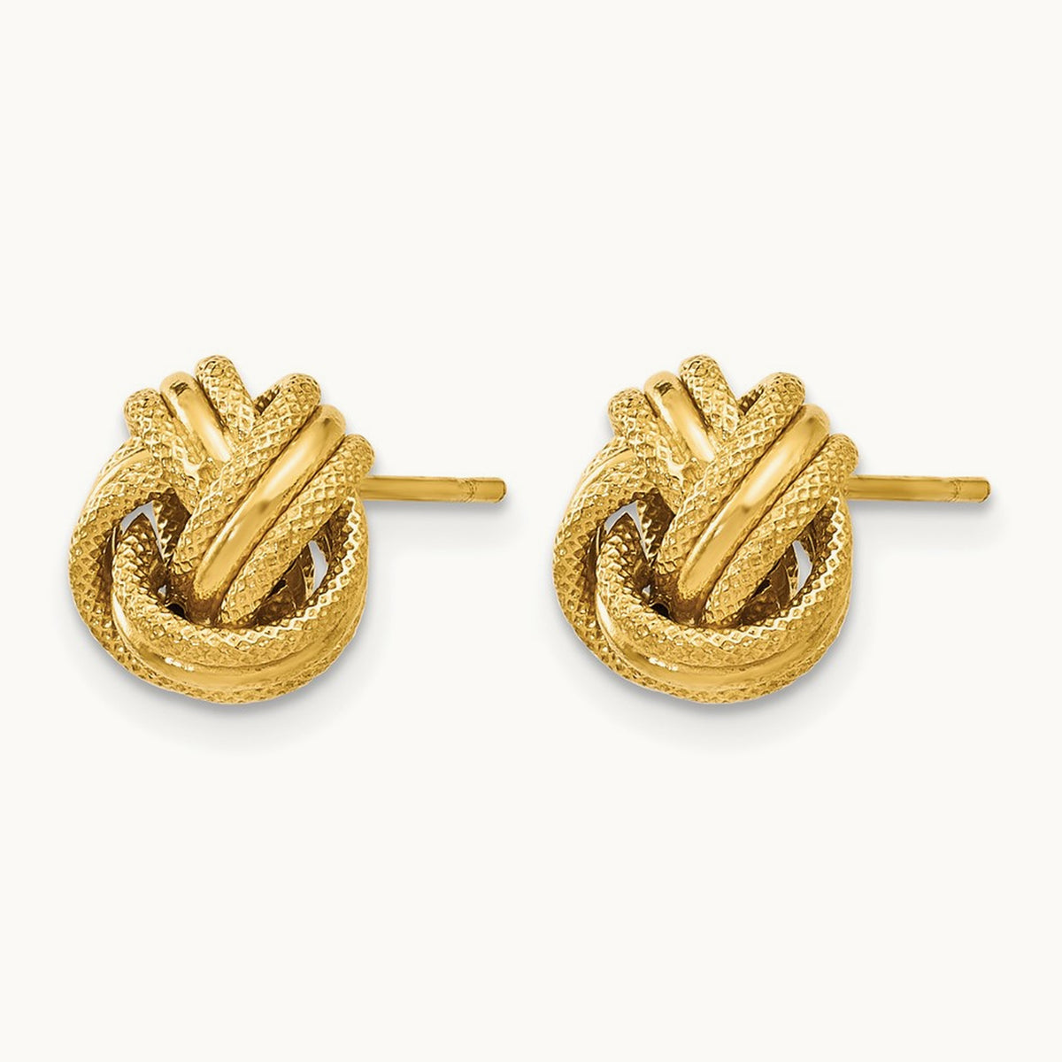 Knot Polished D/C Post Earrings, 10K — Leslie's