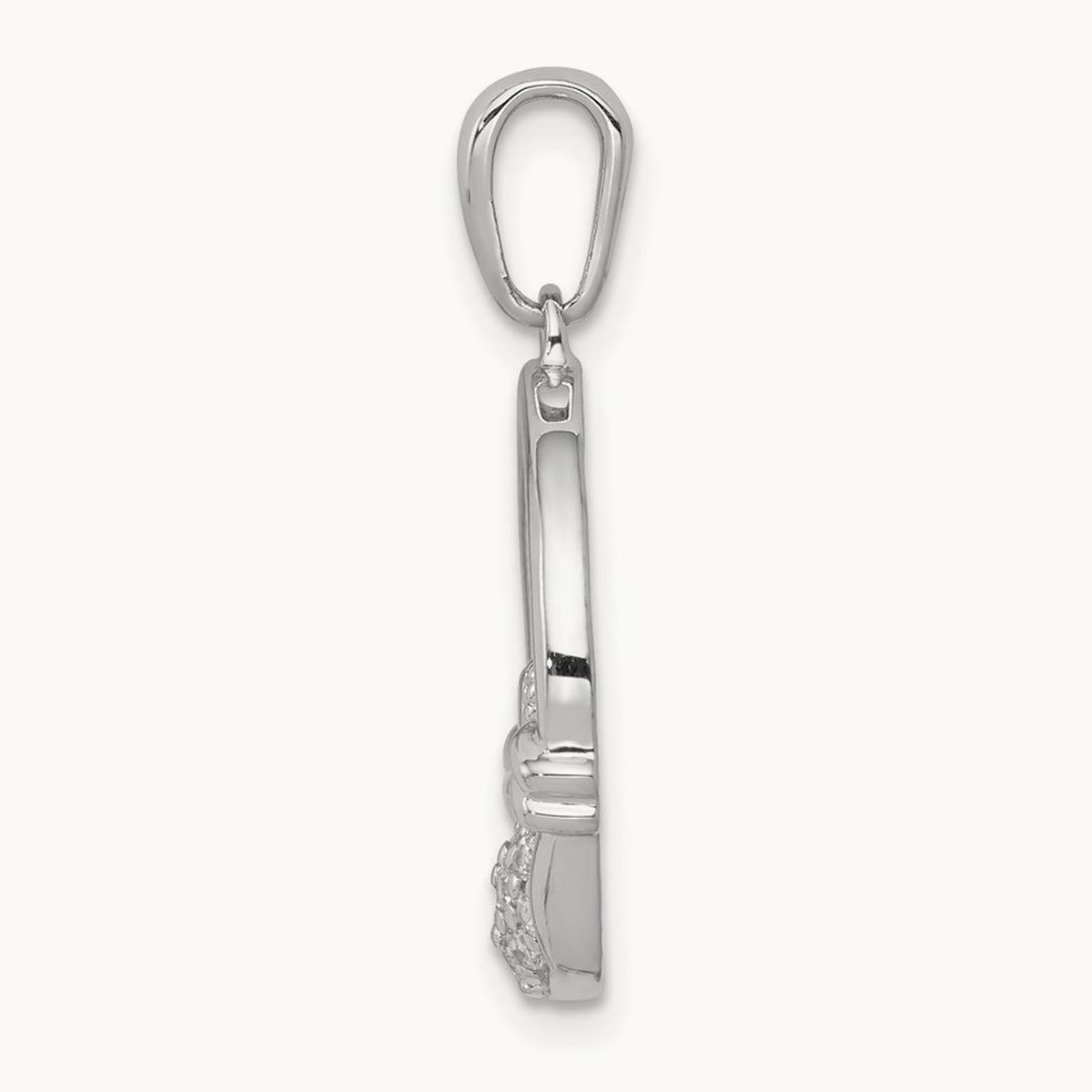 Circle Claddagh Pendant, 0.10 ct tw Lab-Grown Diamond