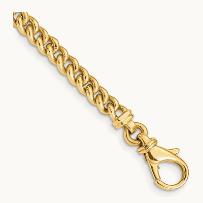 Hand Polished Fancy Link Bracelet, 4.5mm, 14K