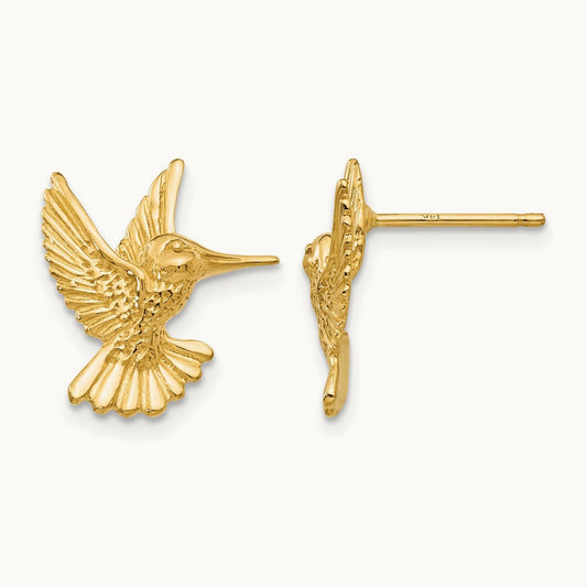 Hummingbird Post Earrings — 15mm