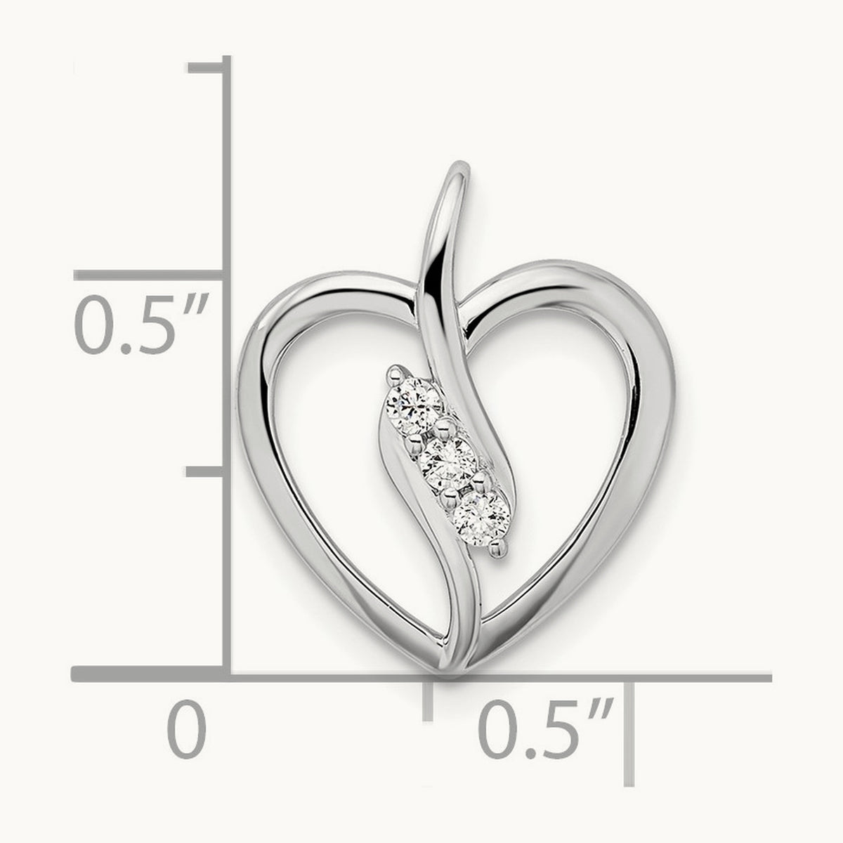 Open Heart Pendant, 0.10 ct tw Lab-Grown Diamond — 14K White Gold