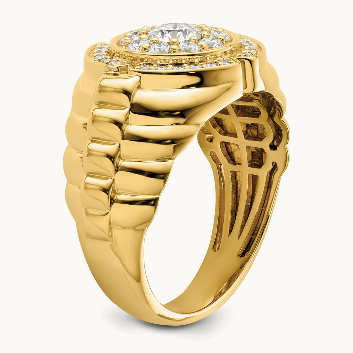 Men's Cluster Ring — 10K Yellow Gold, 10