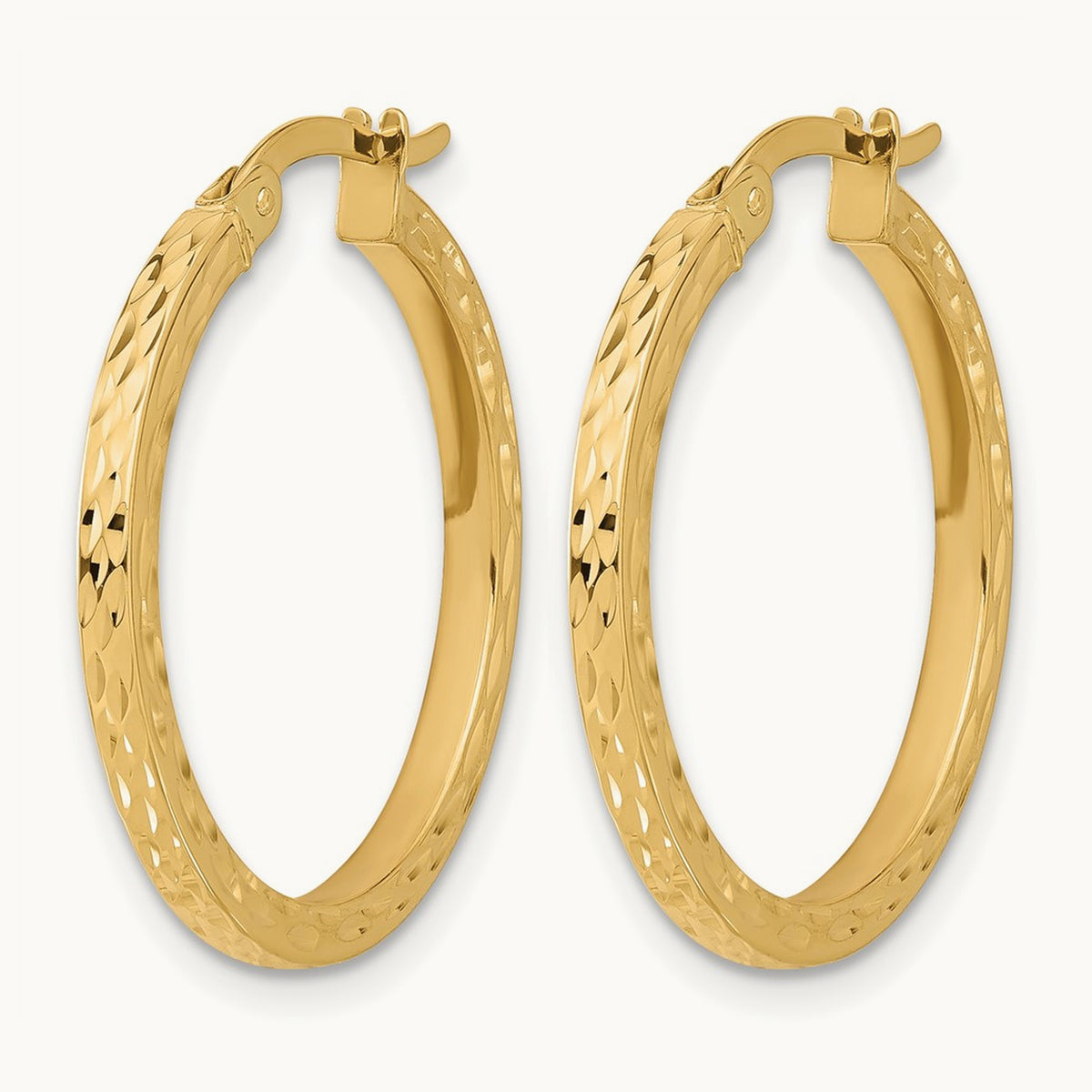 Diamond-cut Hoop Earrings — 24mm