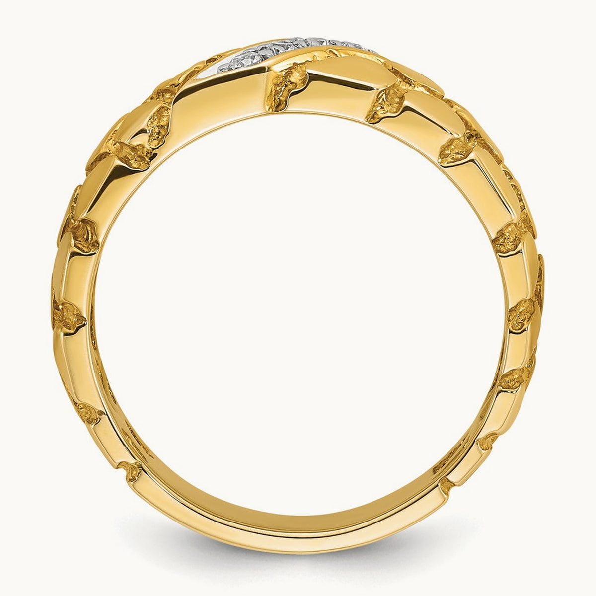 IBGoodman Men's Diamond Nugget Complete Ring, 14K