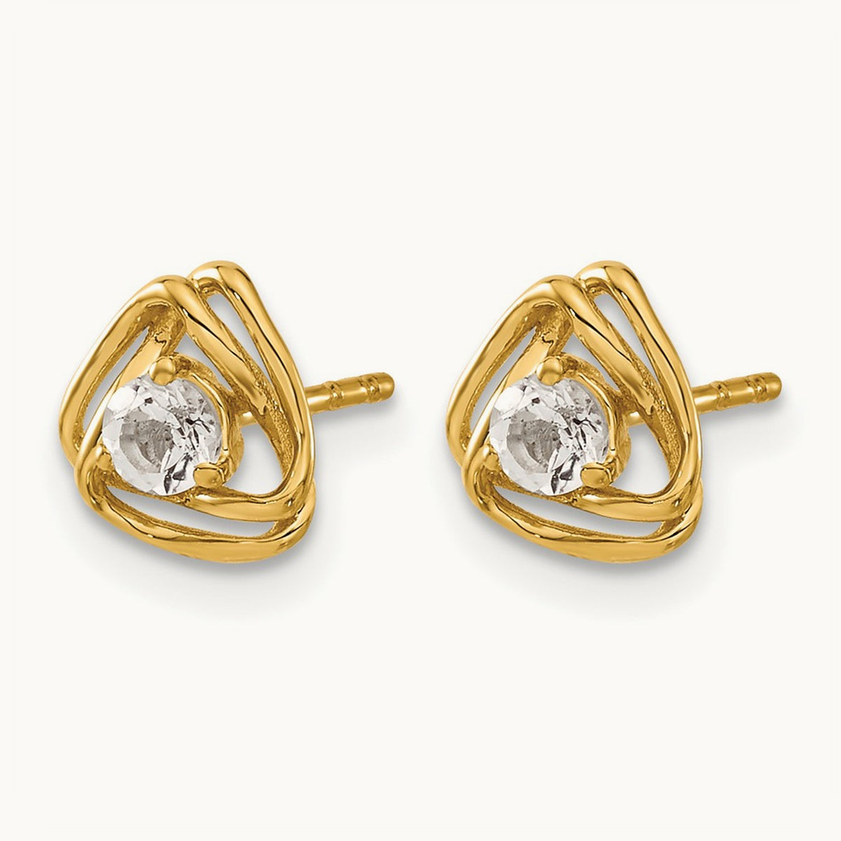 Topaz Post Earrings — 14K Yellow Gold