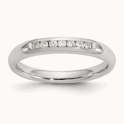 7-Stone Diamond Channel Band, 14K White Gold