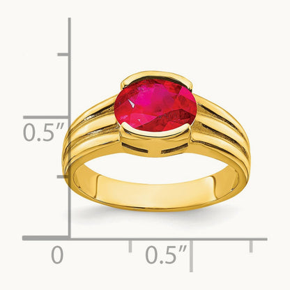 8x6mm Oval Ruby ring, 14K