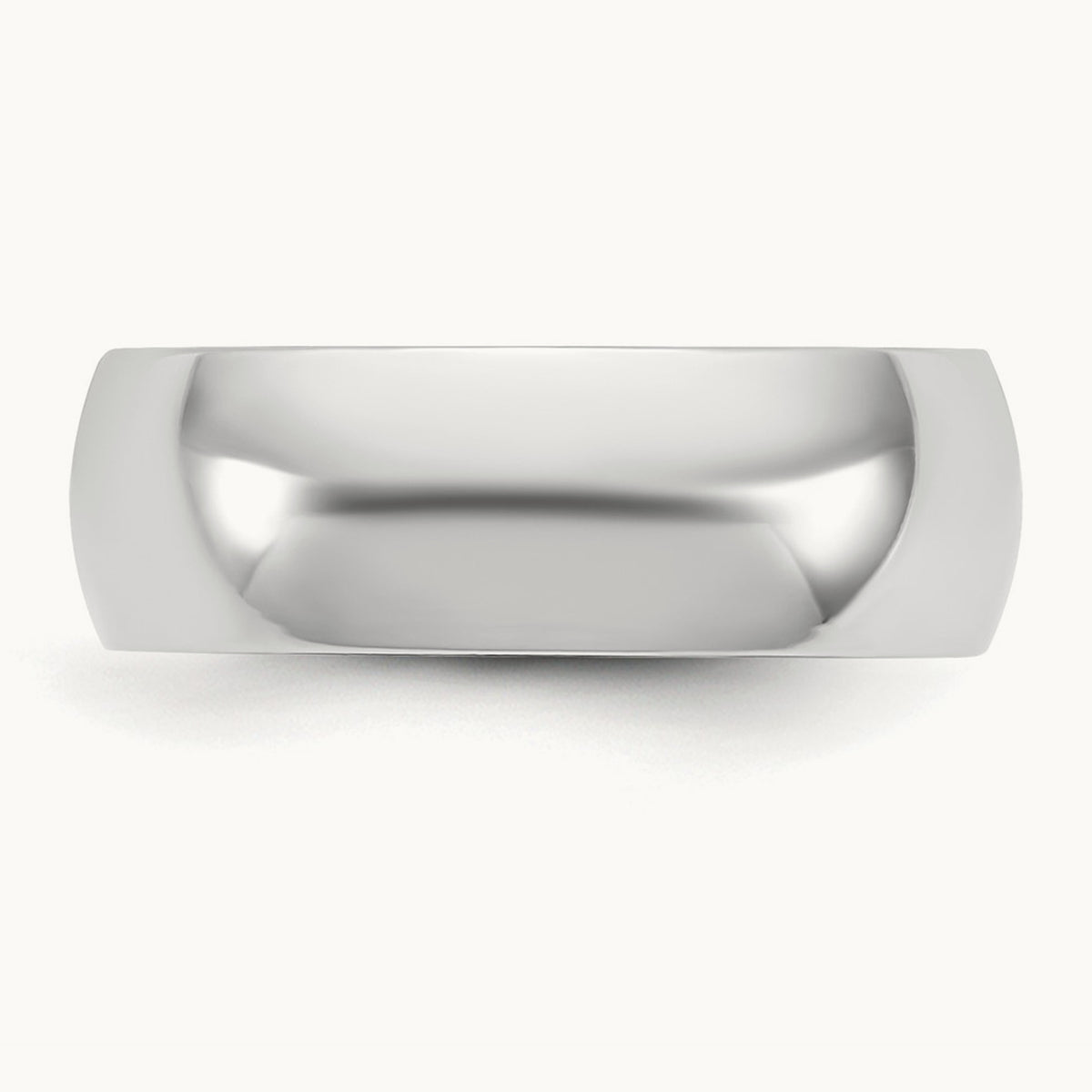 Lightweight Comfort Fit Band, 6.5mm, 10K White Gold