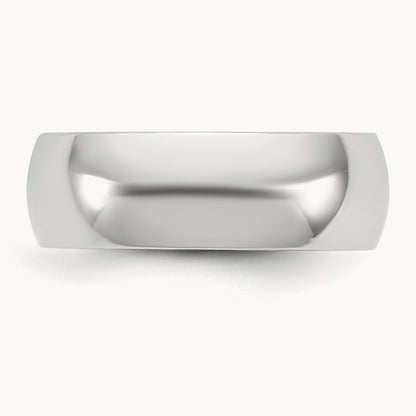 Lightweight Comfort Fit Band, 6.5mm, 10K White Gold