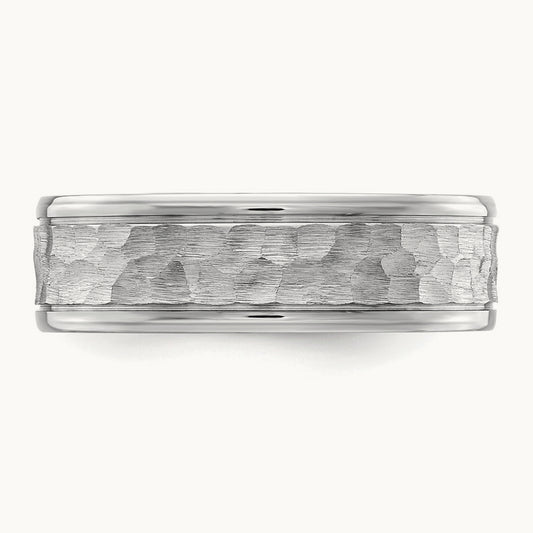 Cobalt Brushed and Polished Hammered Center Band — photo set