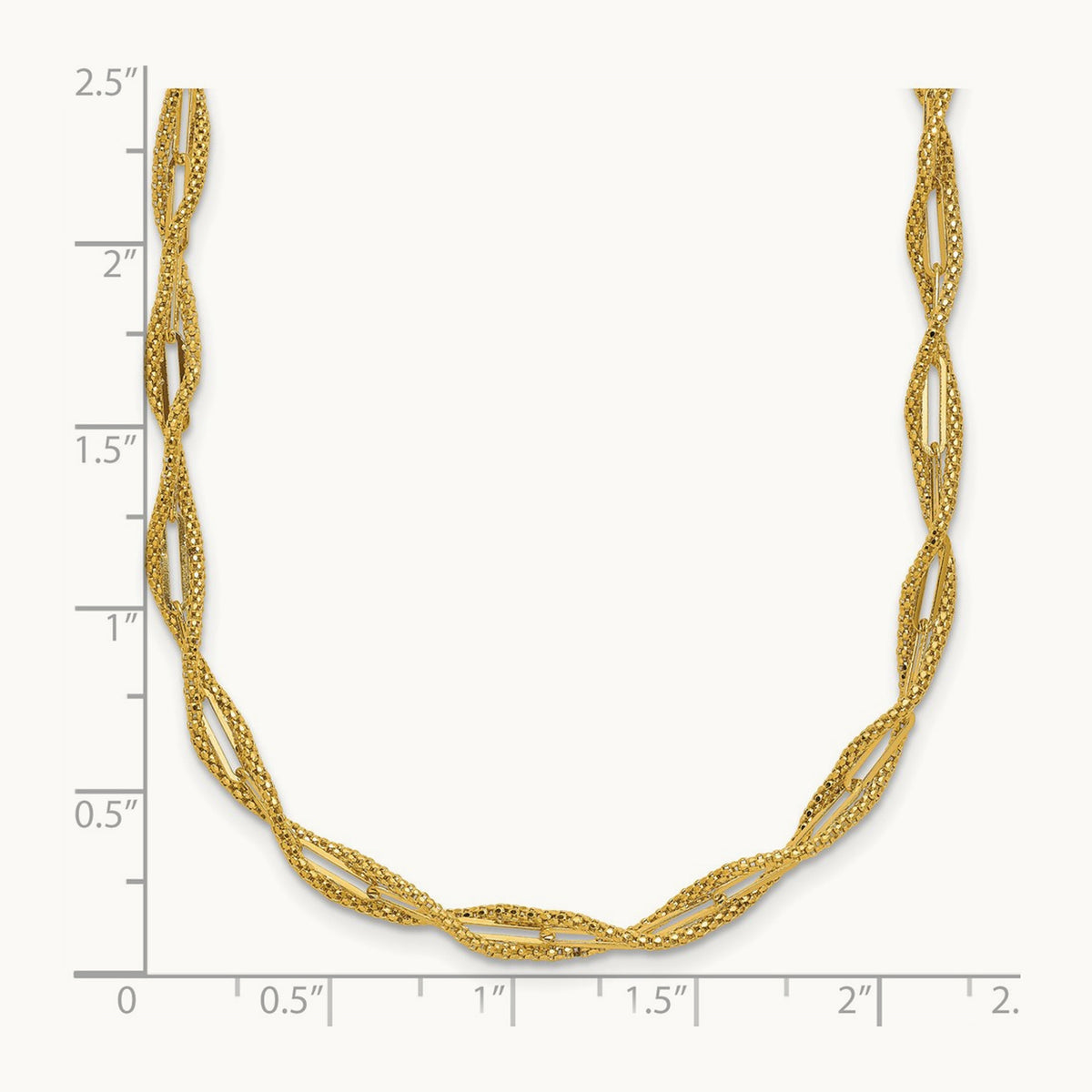 Polished and Textured Twist Necklace, 14K — Leslie's