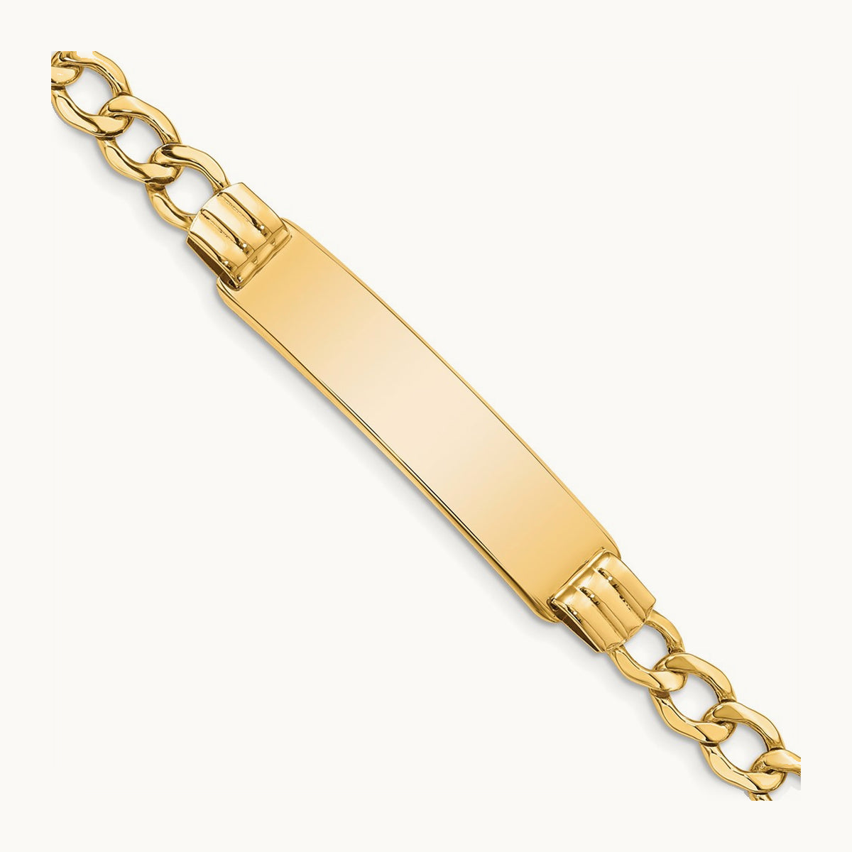 Semi-Solid Curb Link ID Bracelet — 5.9mm