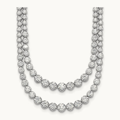 Graduated Layered Tennis Necklace, 15.50 ct tw Lab-Grown Diamond