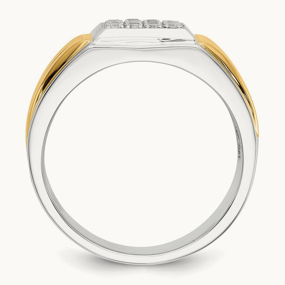 Diamond Square Mens Ring, 14K Two-tone