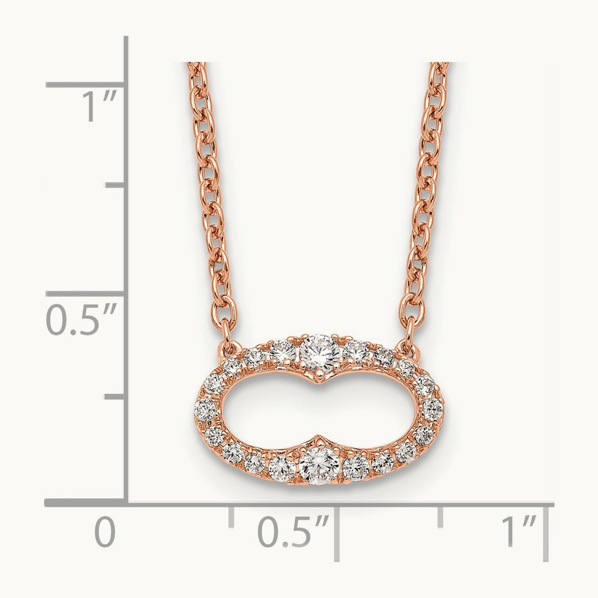 Fancy Rose Gold Diamond 18in Necklace, 14K