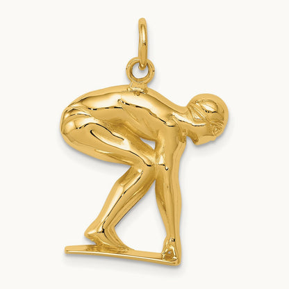 Swimmer/Diver Charm, 14K