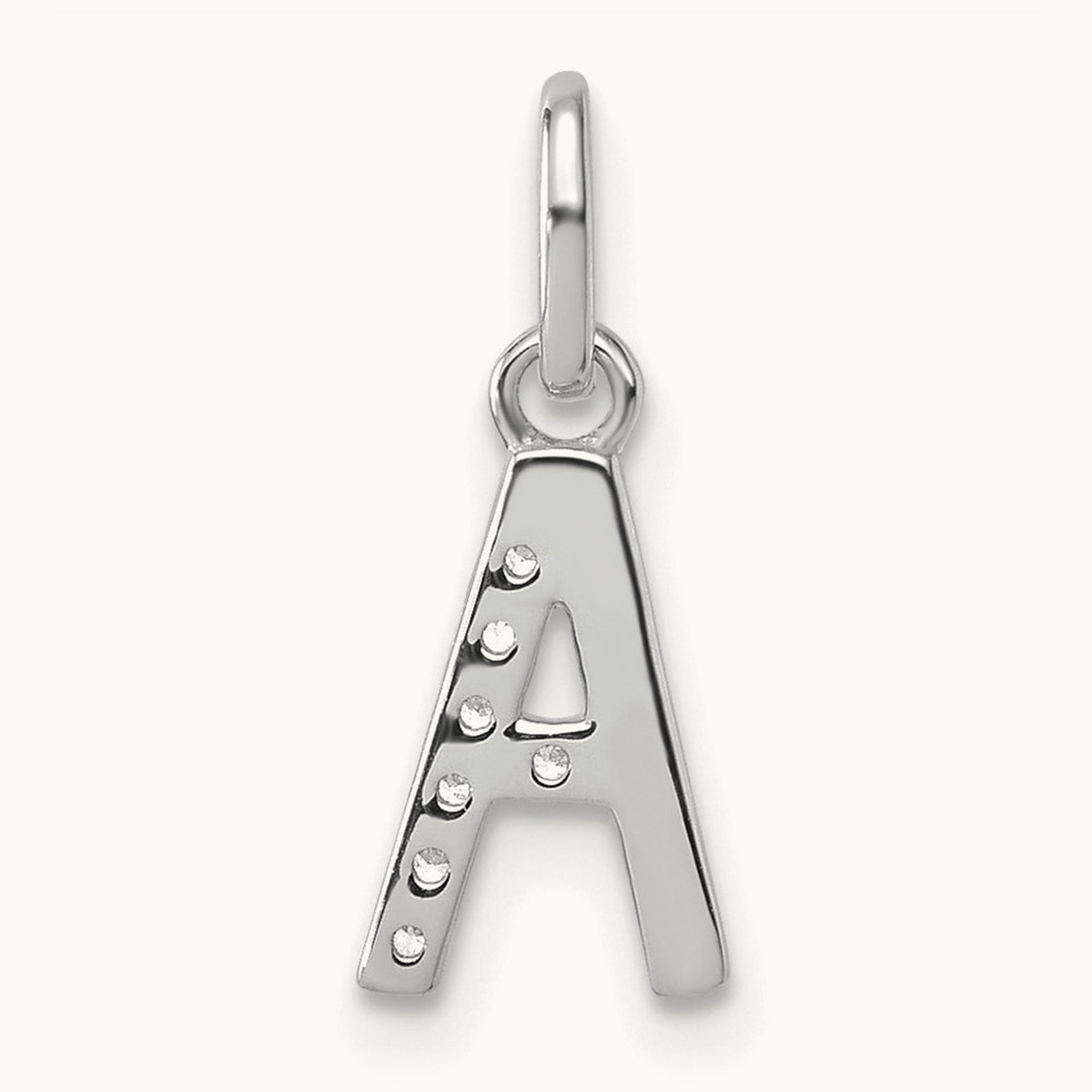 Twisted with Diamond Charm — 14K White Gold, A