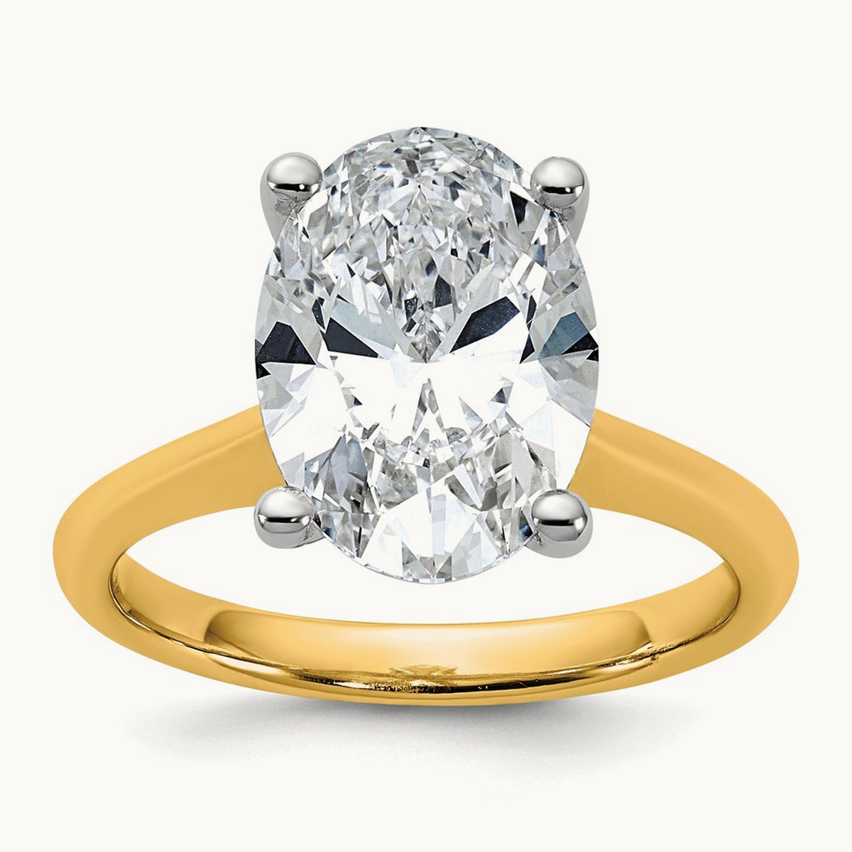 Oval 8X Ring, 4.00 ct tw Lab-Grown Diamond — 14K Two-Tone