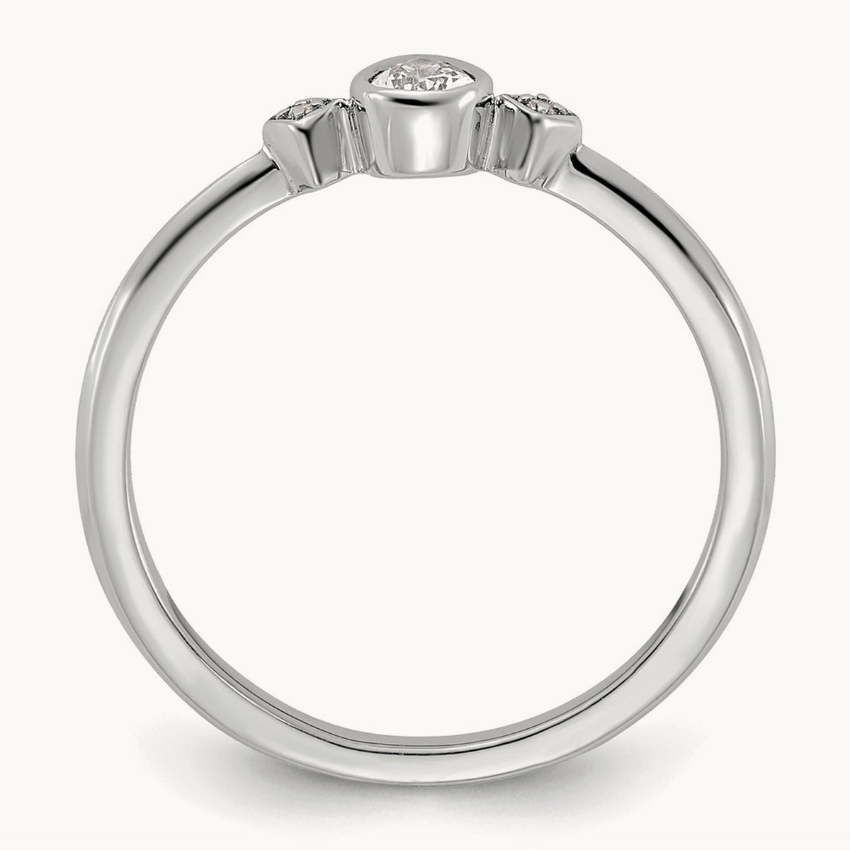 Petite Pear Complete Diamond Ring — 14K White Gold, 7