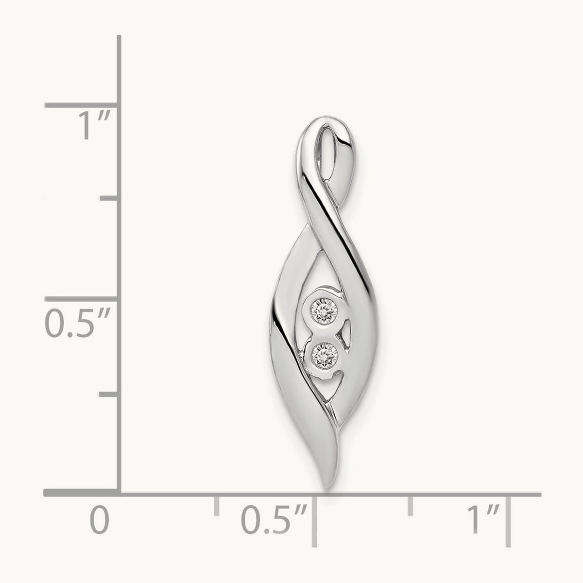 1/20ct. Diamond Slide Pendant, 14K White Gold