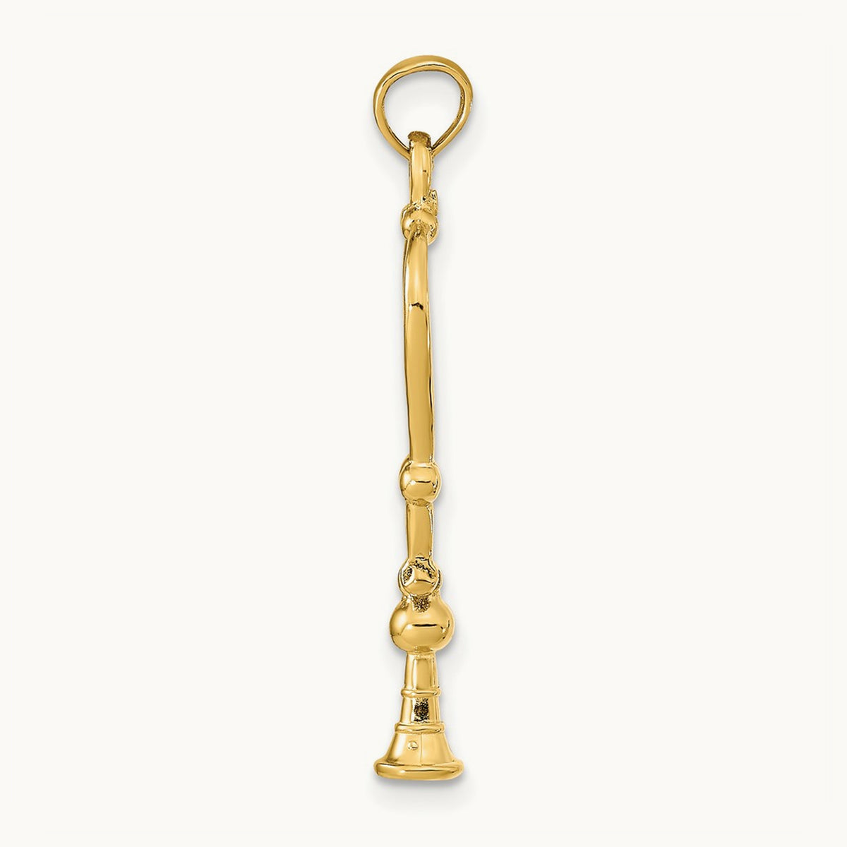 3-D Stethoscope Pendant — 14K Yellow Gold
