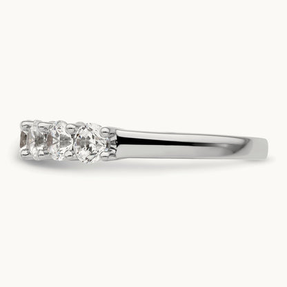 7-Stone Diamond Band, 14K White Gold