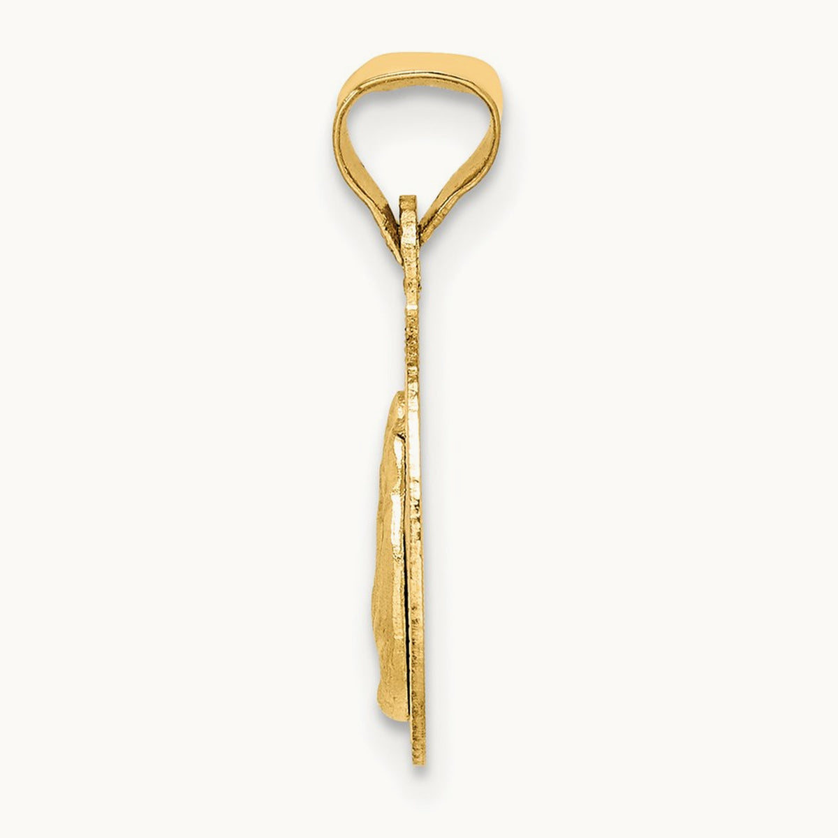 w/Rose and White Rhodium D/C Baptism Pendant, 14K