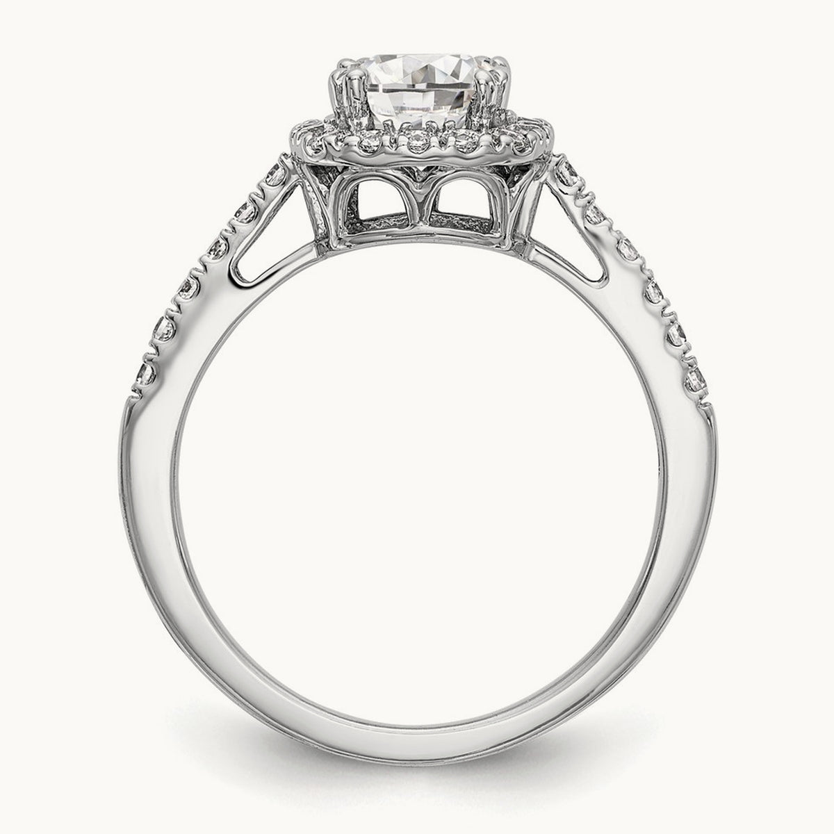 Cushion Semi-Mount Halo Engagement Ring — 3/8 ct (holds 7/8 ct center), VS/SI (Great), 7