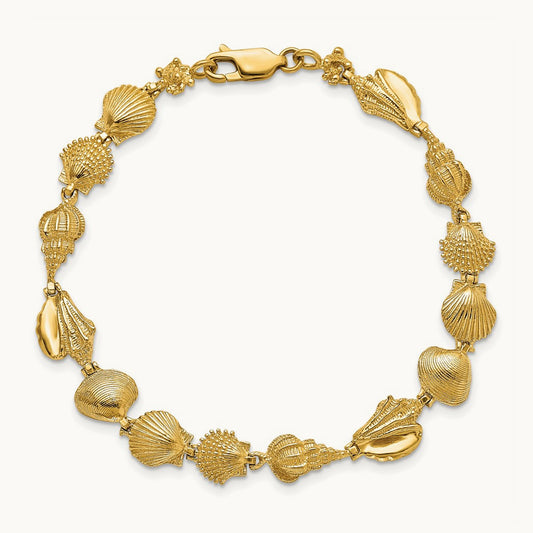 Sea Shells Bracelet, 14K
