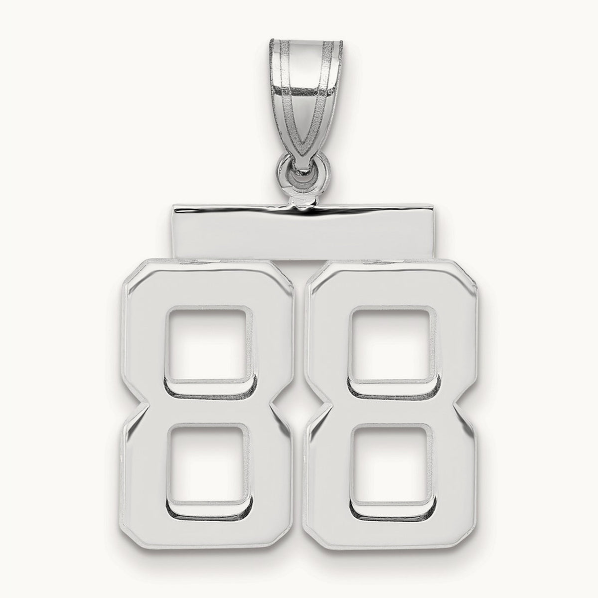 Medium Polished Number 88 Charm — 14K White Gold